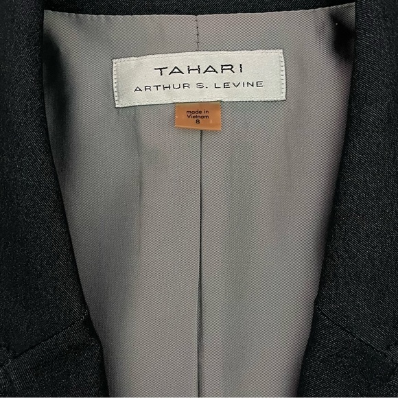 TAHARI DARK DENIM BUCKLE FRONT BLAZER & PENCIL SKIRT SIZE 8 - Picture 5 of 9